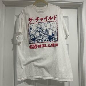 Star Wars Mad Mandolorian White Graphic T-Shirt XL